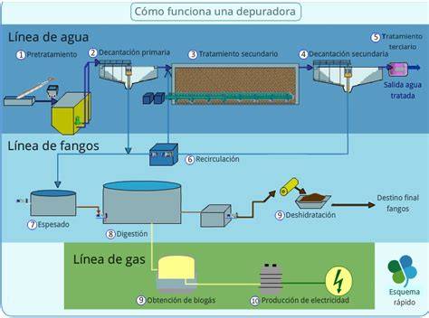 Esquema de una planta depuradora