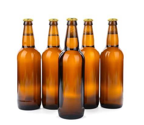 Sifones de cerveza en botellas de vidrio