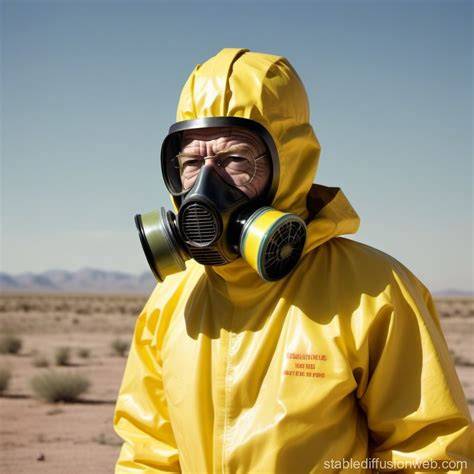 Walter White con máscara de gas