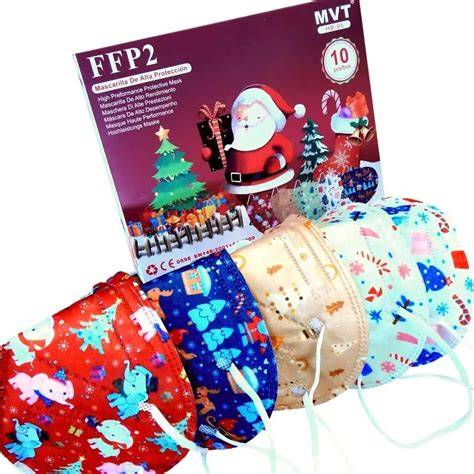 Mascarillas infantiles con dibujos navideños