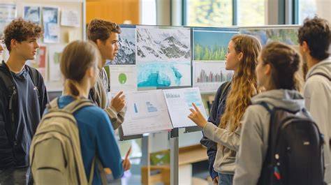 estudiante presentando proyecto ante tribunal