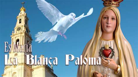 Virgen María con paloma blanca