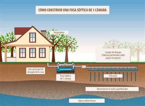 esquema funcionamiento fosa séptica ecológica