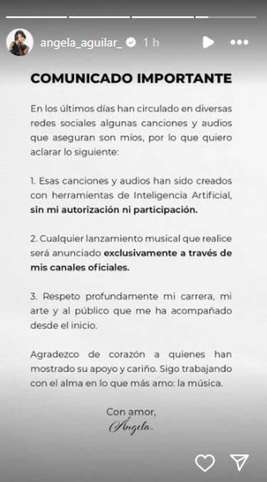 Ángela Aguilar publica comunicado sobre imágenes falsas