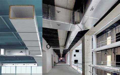 conductos de climatización en oficina industrial