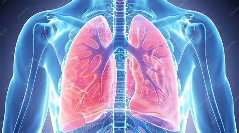 Ilustración anatómica de pulmones sanos
