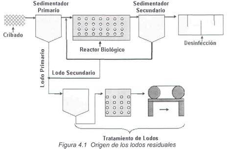 Esquema de generación y tratamiento de lodos