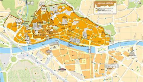 mapa turístico de Girona con puentes y monumentos