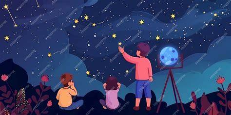 familia observando estrellas montaña