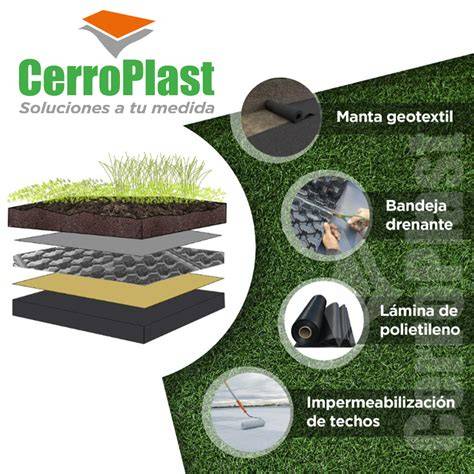 placa drenante retenedora para cubierta verde