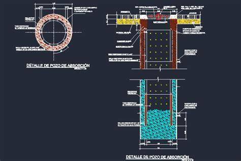 Sección de pozo filtrante con anillos de hormigón
