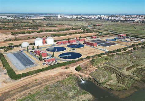 Vista aérea de una estación depuradora española