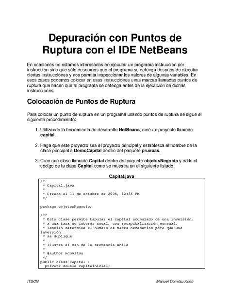 depurador con puntos de ruptura