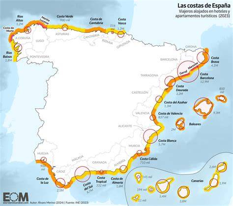 Mapa de depuradoras en la costa española