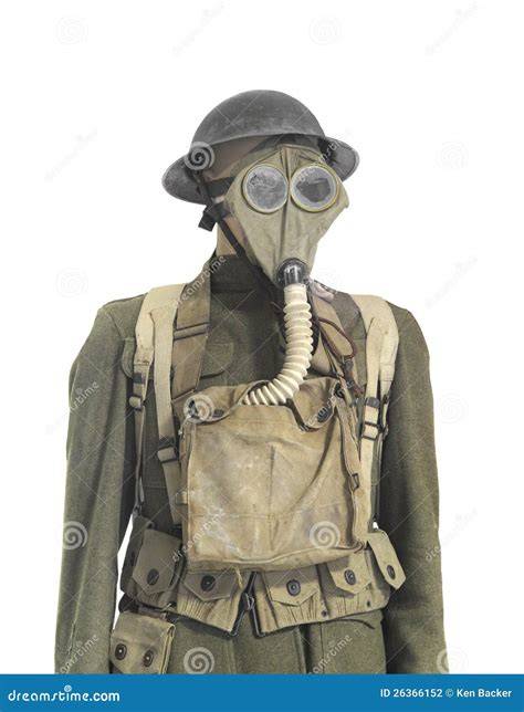Soldado de la Primera Guerra Mundial con máscara antigás