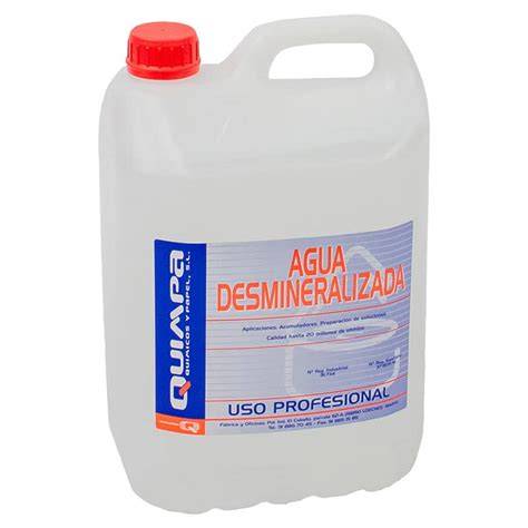 Agua desmineralizada en contacto con aluminio