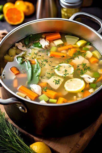 Olla con sopa de verduras depurativa
