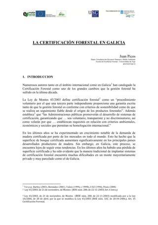 Certificación forestal sostenible Galicia