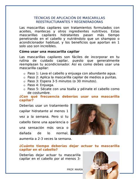 Aplicación de mascarilla capilar en puntas