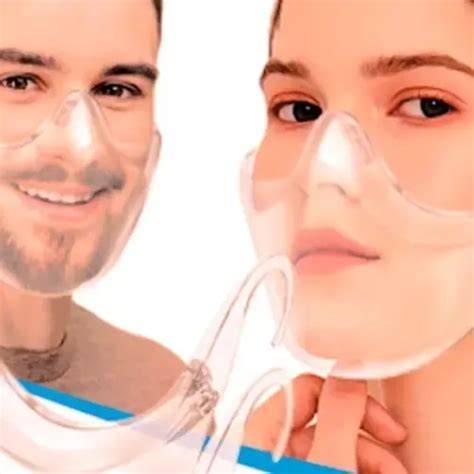 Mascarilla acrílica transparente con medidas