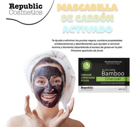 Aplicación de mascarilla de carbón de bambú