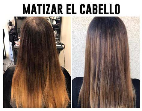 Cabello rubio antes y después de matizar