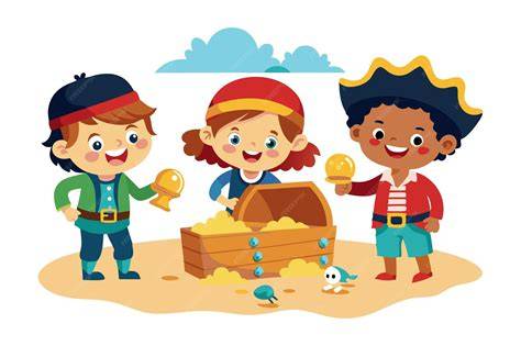 Niños pintando máscaras piratas con arena