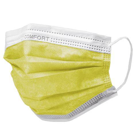 Mascarilla quirúrgica amarilla tres capas