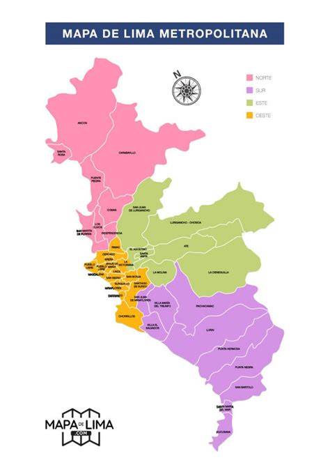 Mapa de distritos del sur de Lima