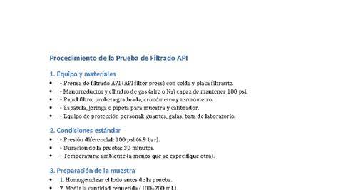 Esquema de medición de filtrado API HT-HP