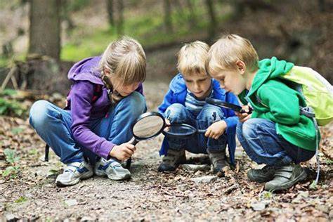 Niños jugando libremente en la naturaleza