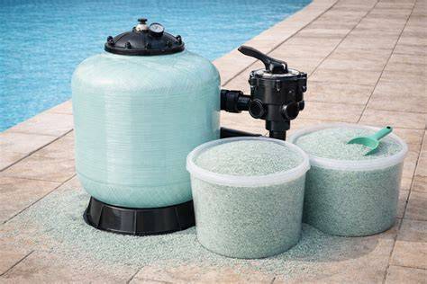 Instalación del vidrio filtrante en piscina