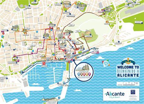 Mapa de rutas ciclistas de Alicante