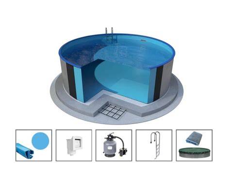 Kit piscina GRE redonda con filtro de arena