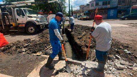 Colector de saneamiento dañado por temporal