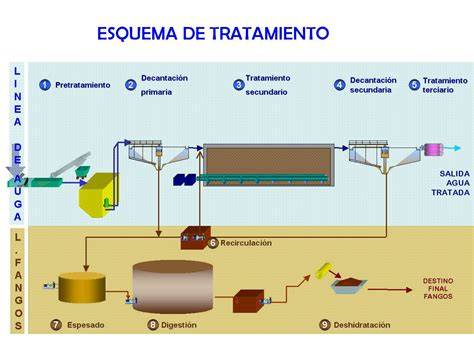 Esquema del proceso de tratamiento de fangos