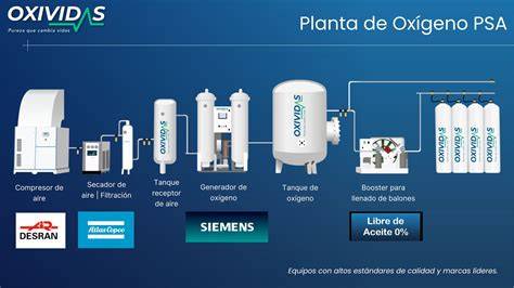 Esquema del proceso PSA del oxígeno