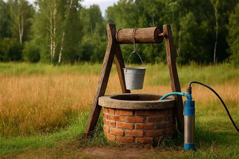 Agua de pozo con hierro y sedimentos
