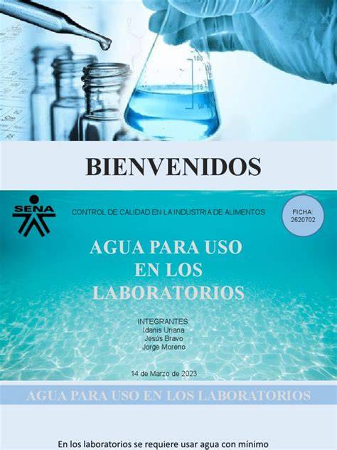 Tipos de agua purificada para laboratorios
