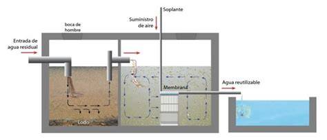 Esquema de reactor biológico para aguas residuales