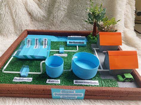 Maqueta escolar de planta depuradora