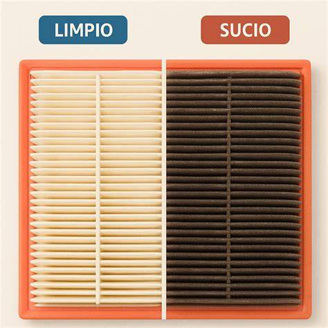 Comparación visual filtro combustible filtro aire