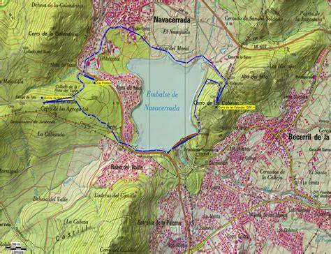 Mapa paseo circular embalse Navacerrada