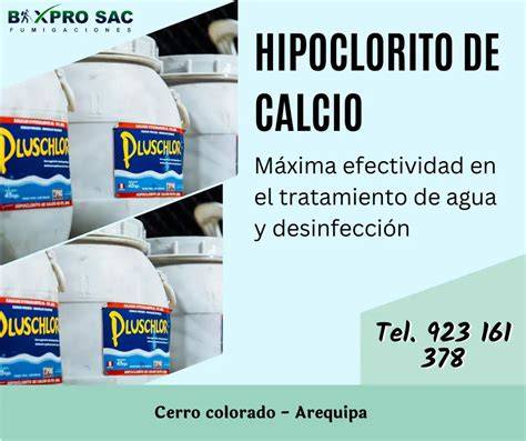 Desinfección de agua con hipoclorito de calcio