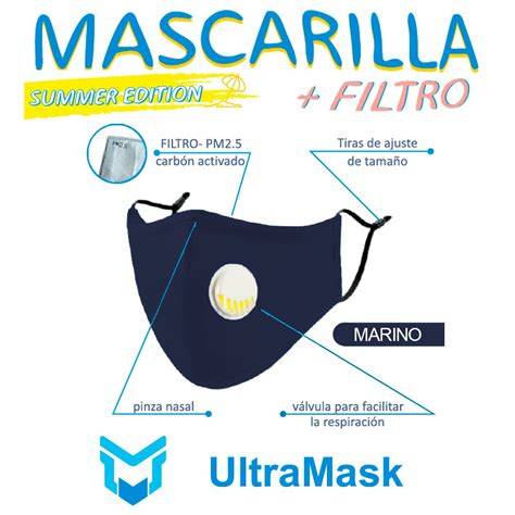 Mascarilla lavable negra con filtro recambiable