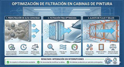 Prefiltración de aire en cabina de pintura