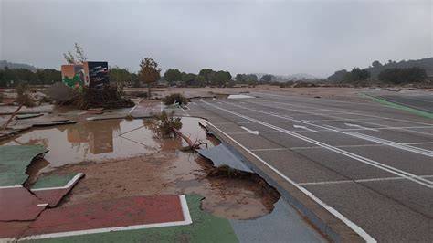 Daños por inundación en accesos del Circuit Ricardo Tormo