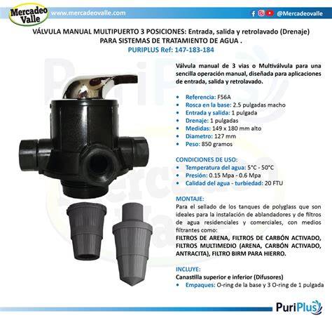 Válvula manual multipuerto para filtro de agua