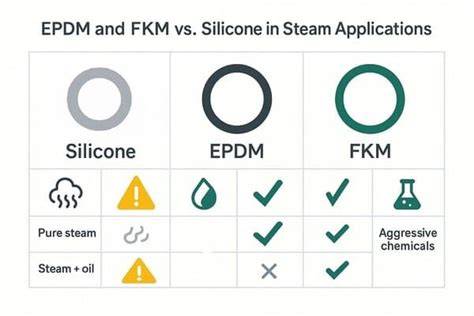 Comparación química entre FKM y EPDM