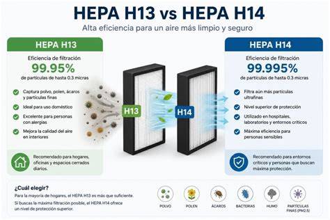 Comparativa de filtros HEPA H13 y H14